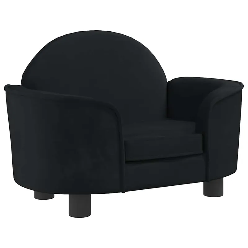 vidaXL Cama para perros de terciopelo negra 66x40x45 cm - Jardín