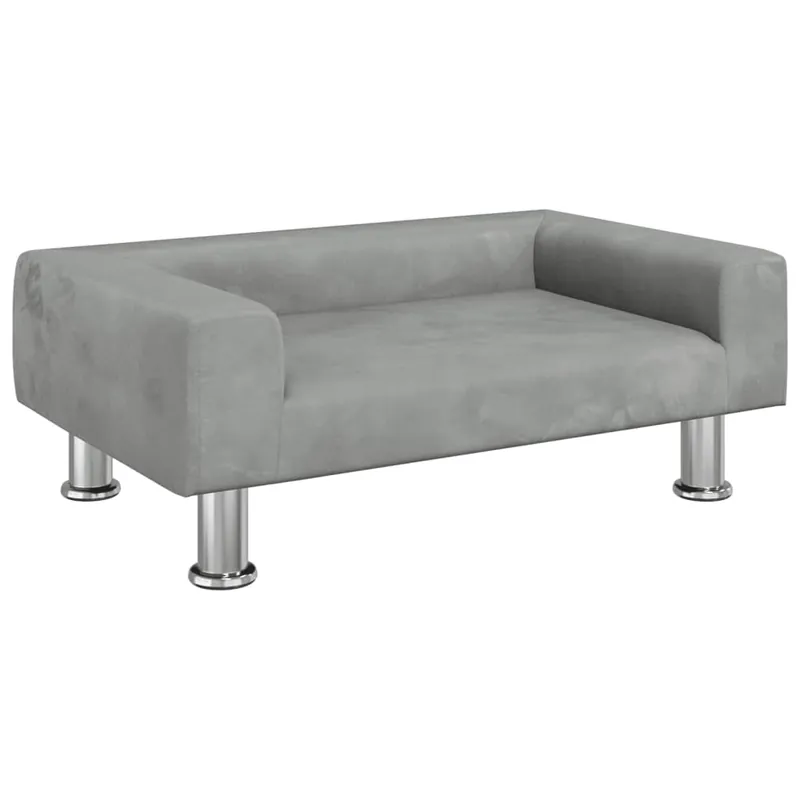 vidaXL Cama para perros de terciopelo gris claro 70x45x26,5 cm - Jardín