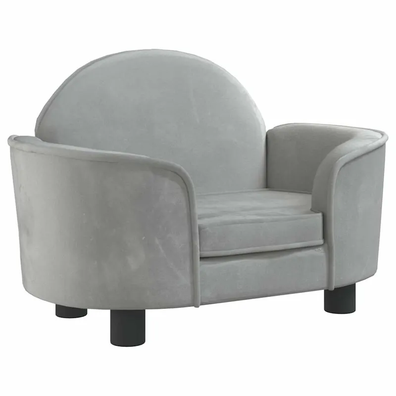 vidaXL Cama para perros de terciopelo gris claro 66x40x45 cm - Jardín