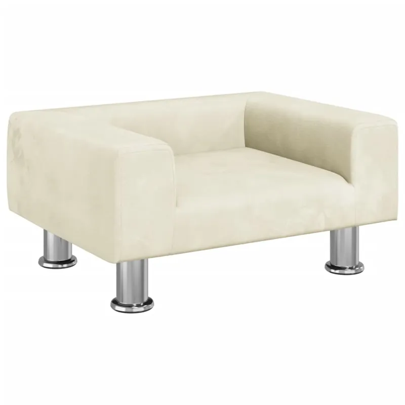 vidaXL Cama para perros de terciopelo crema 70x45x26,5 cm - Jardín
