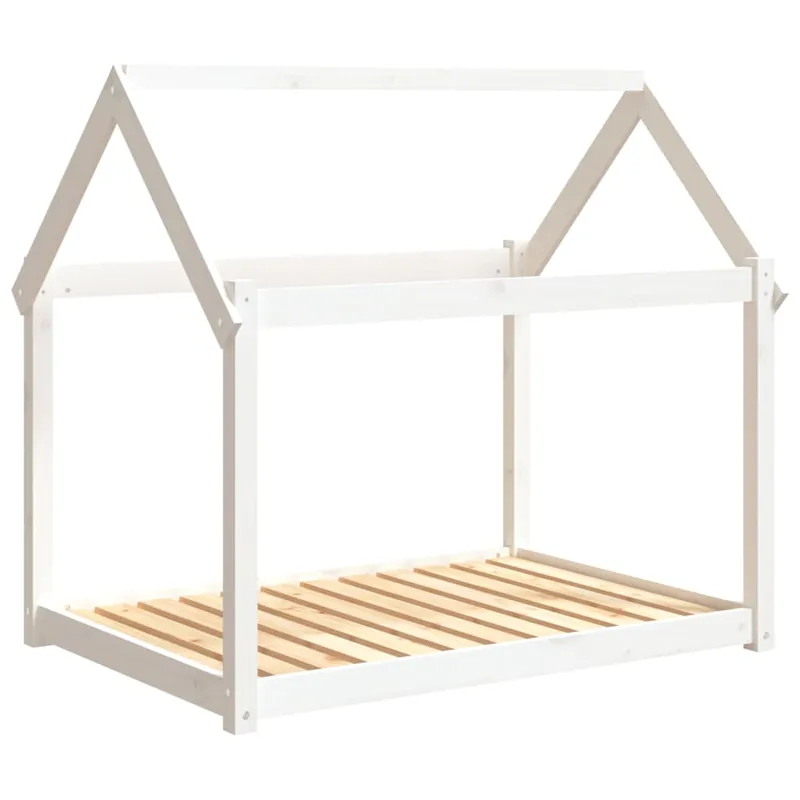 vidaXL Cama para perros madera maciza de pino blanco 81x60x70 cm - Jardín