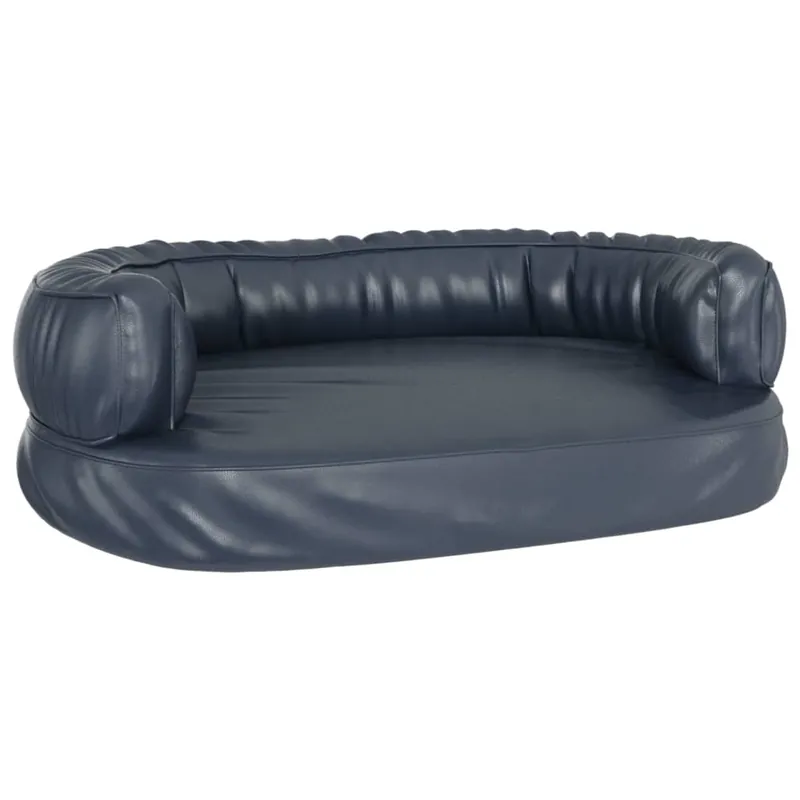 vidaXL Cama para perros de espuma cuero sintético azul oscuro 60x42 cm - Jardín