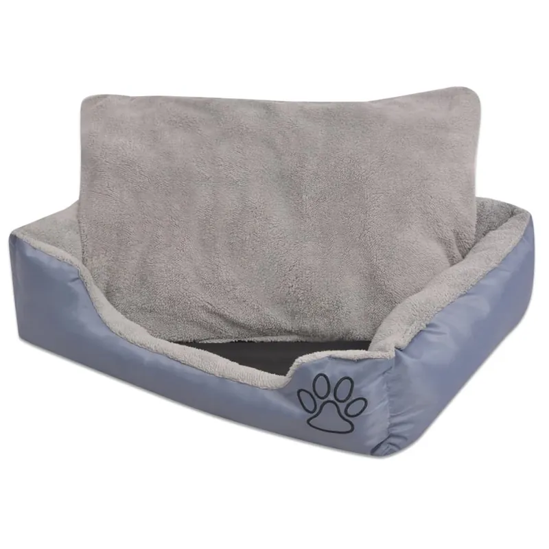 vidaXL Cama para perro con cojín acolchado talla M gris - Jardín