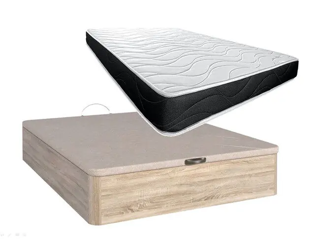 Cama Canapé Abatible + Colchon enrollado de 135Cm - Descanso