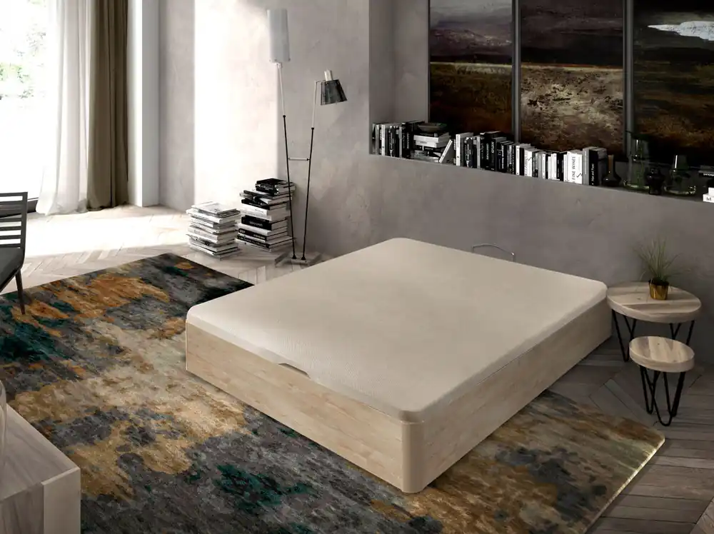 Canapé de madera 135x190cm WOODSPACE Y9 roble SOMNALIS - Descanso