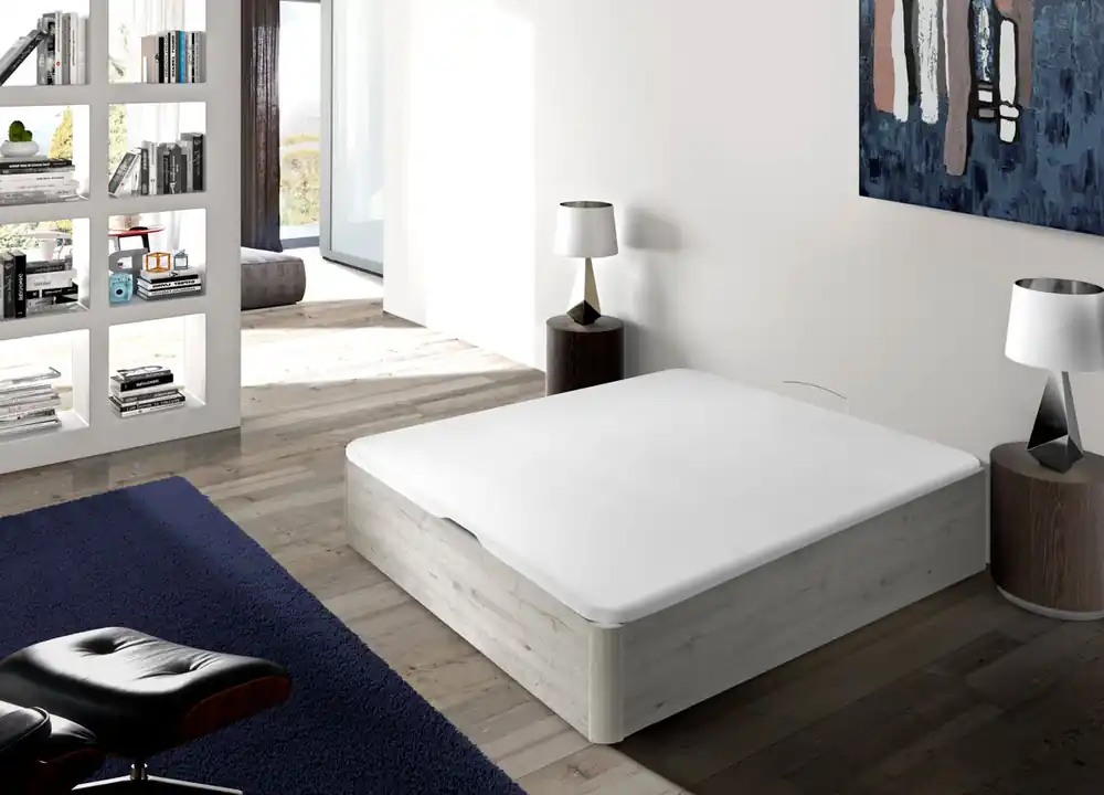 Canapé de madera 135x190cm WOODSPACE Y9 roble gris SOMNALIS - Descanso