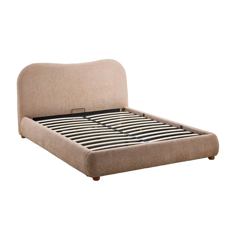 Canapé matrimonio tapizado con cabecero Greta - Color Beige - Homekit