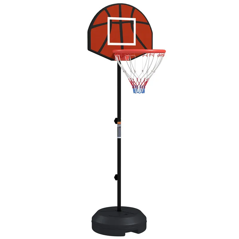 SPORTNOW Canasta de Baloncesto con Diana Magnética y Dardos Aro de Baloncesto con Altura Ajustable 129-179 cm Base Rellenable para Interior Negro