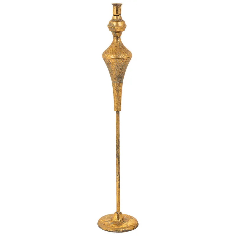Candelabro de metal dorado 12x12x62.5 - Decoración