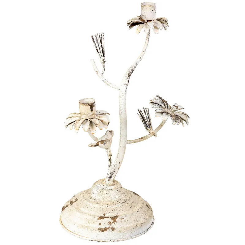 Candelabro envejecido 24x11x29.5HCM - Decoración