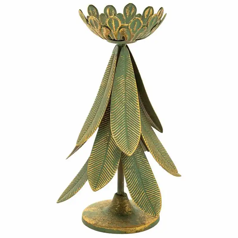 Candelabro Alexandra House Living Oro Hierro 21 x 31 x 21 cm Plumas - Decoración