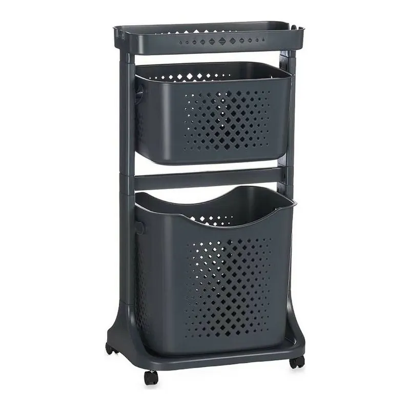 Carrito para la Ropa Antracita Polipropileno (33 x 81 x 44 cm) - Baño