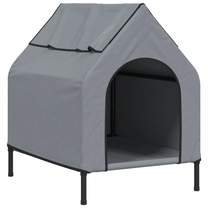 vidaXL Casa para perros tela Oxford y acero gris claro - Jardín