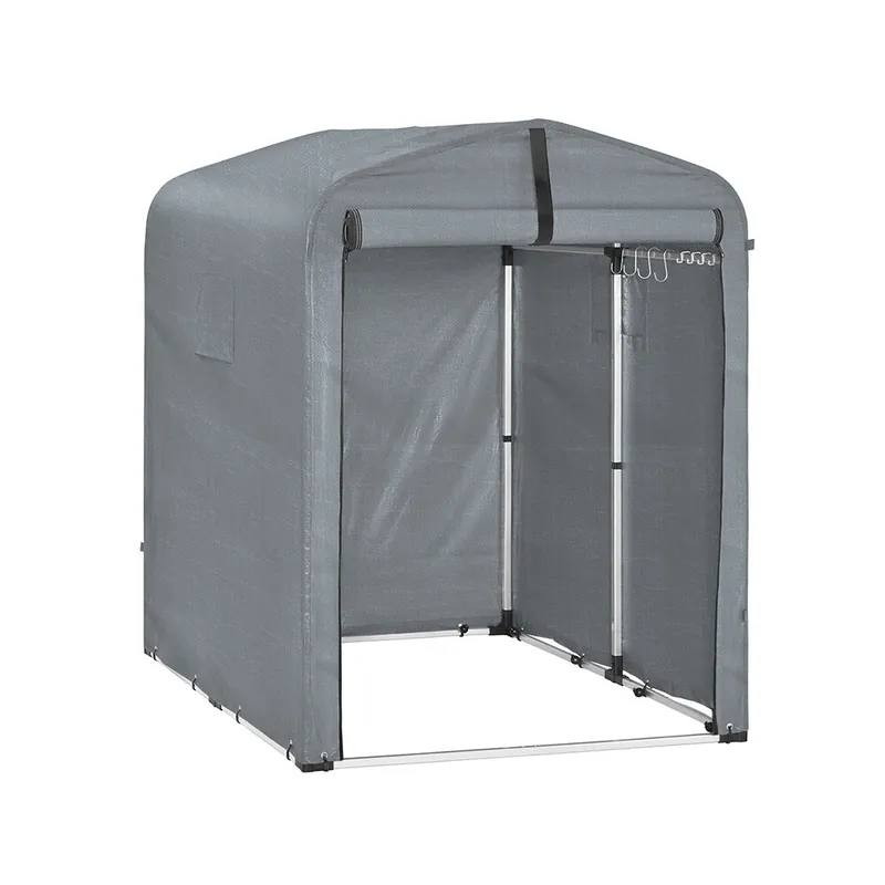SoBuy Cobertizo de Jardín Exterior Impermeable con Ventilación y Refuerzo Plata 120x176x163 cm KLS11-K