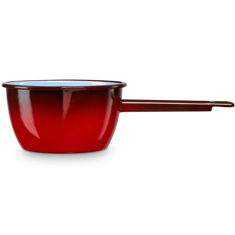 Briebe Ignea Cazo Cocina Hervir Leche Acero Esmaltado 16cm Hervidor 1,7L, Inducción, Todo Tipo Fuego, Horno, , Rojo