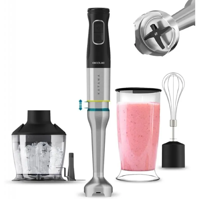 Batidora de mano Cecotec Katana 12 Chop B 1200W 21 velocidades con accesorios inox ambientada - Electrodomésticos