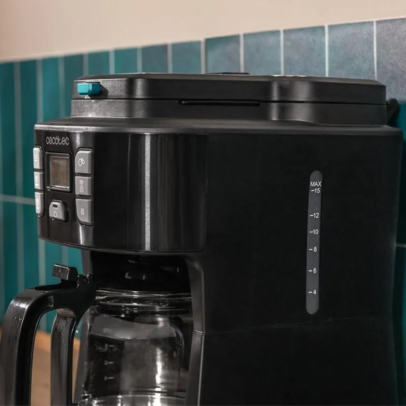 Cafetera de goteo Cecotec Coffee 66 Grind&Drop 12 tazas acero inox negro - Electrodomésticos