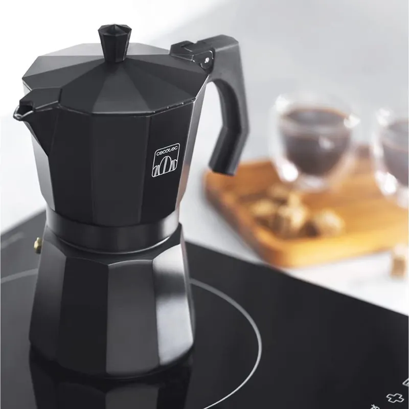 Cafetera italiana Cecotec Mokclassic 600 6 tazas aluminio fundido negro 300 ml - Cocina