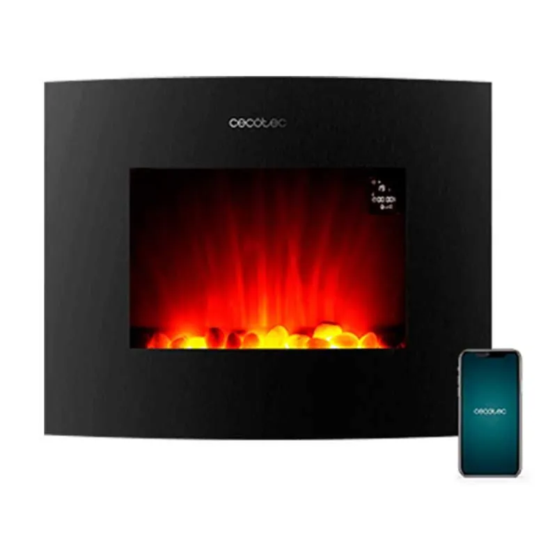 Chimenea eléctrica decorativa Ready Warm 2650 Curved Flames Connected Cecotec 2000W control vía App - Electrodomésticos