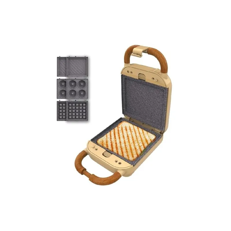Cecotec Sandwichera Rock'nToast Retro One Yellow - Electrodomésticos