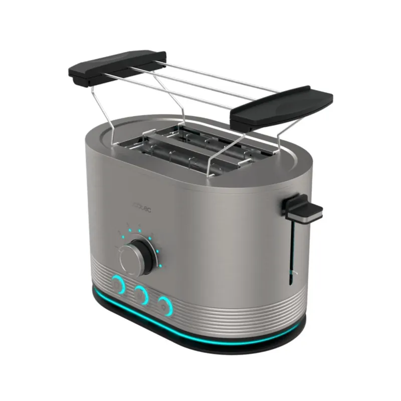 Tostador Cecotec Shine&Toast Double 850W 2 ranuras + aviso luminoso gris - Electrodomésticos