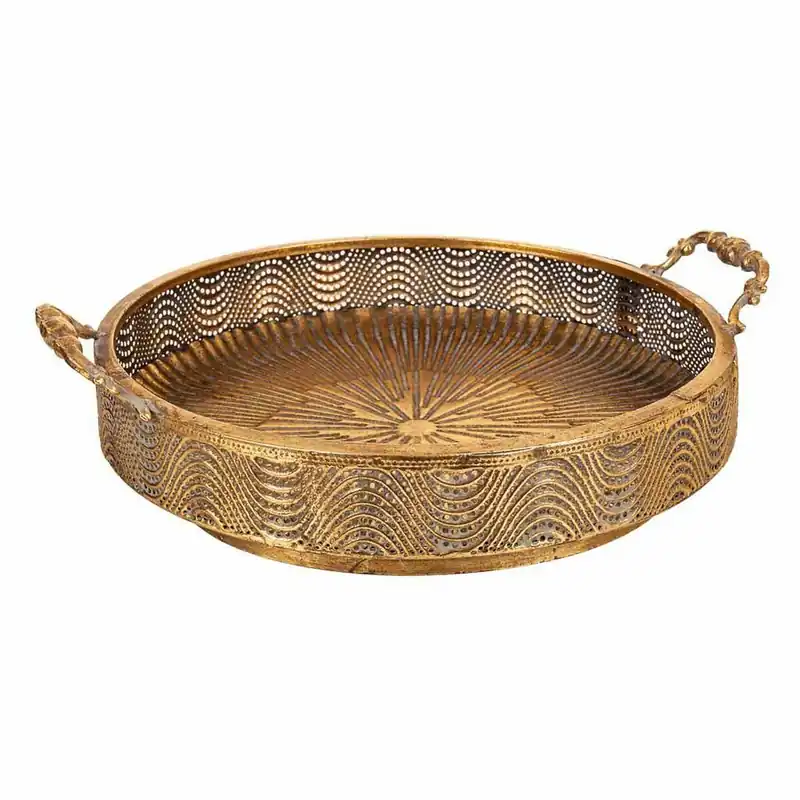 Centro de Mesa Alexandra House Living Dorado Hierro 32 x 10 x 38 cm - Decoración