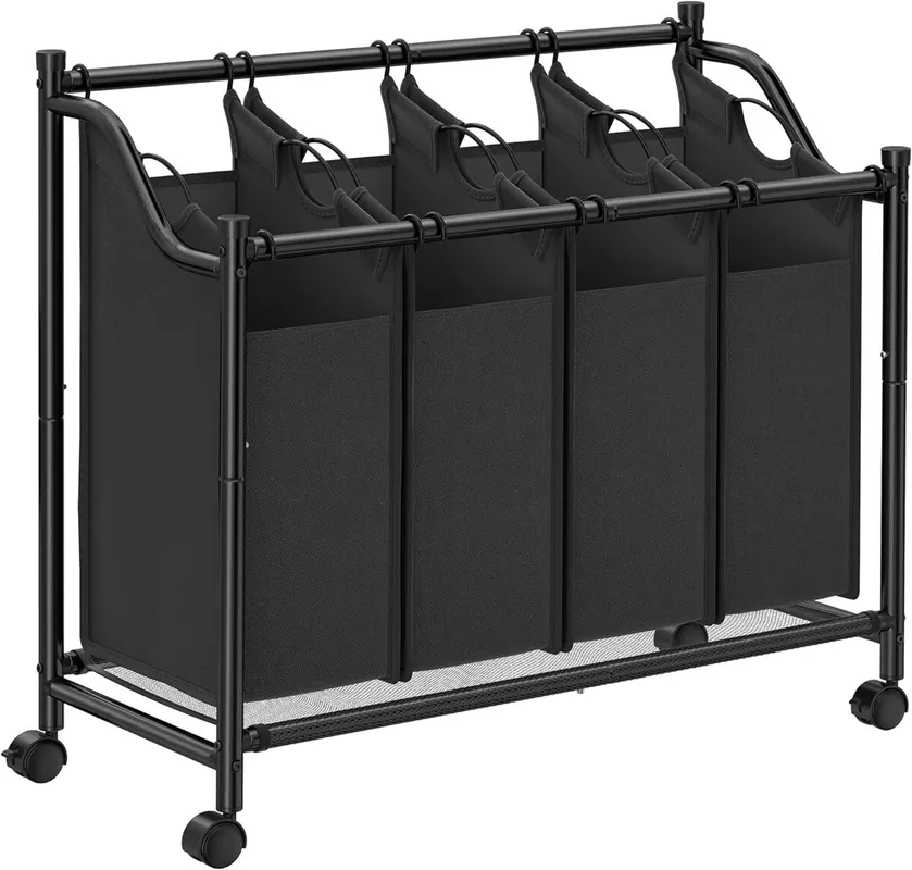 CESTA de la ropa 4x35l, negra - Baño