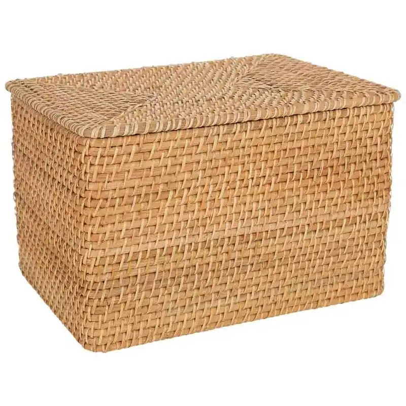Caja de ratán marrón 40x30xh25 - Decoración