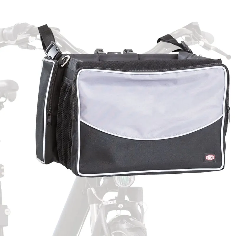 TRIXIE Cesta delantera de bici para mascotas negro y gris 41x26x26 cm - Electrónica