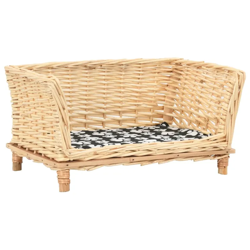 vidaXL Cesta para perros con cojín sauce natural 90x54x35 cm - Jardín