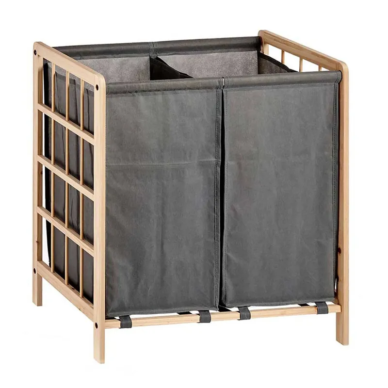 Cesta ropero doble gris colección KIPIT 59x33 cm - Baño