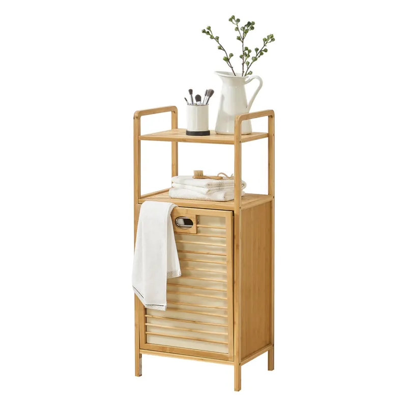 Cesto de Ropa Sucia de Bambú Rendalen 40x30x95 cm [en.casa] - Baño