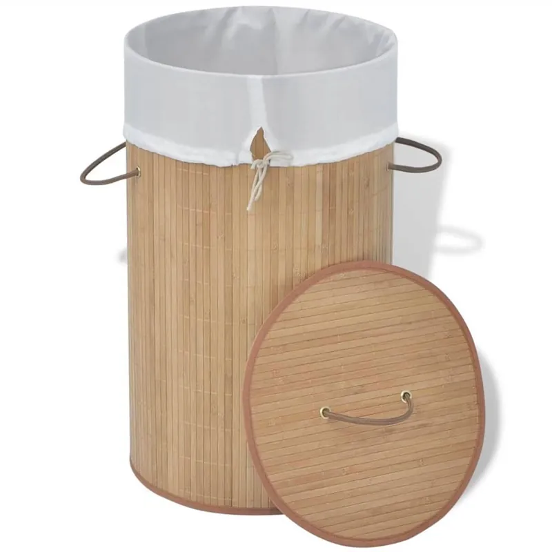 Cesto de ropa sucia Gama plegable con asas natural Ø35x60 cm - Baño