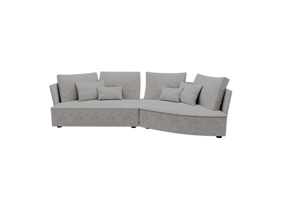 Chaise longue derecha 4 plazas LUGANO tela 3 color azul - Sofás sillones puffs