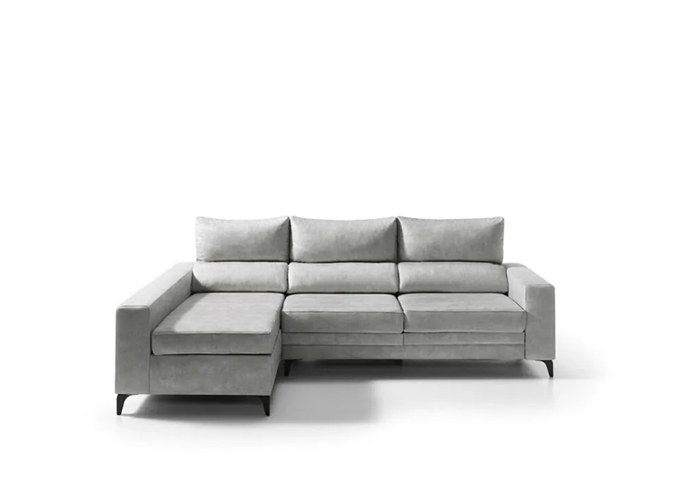Chaise longue BLINK izquierda 4 plazas gris claro - Sofás sillones puffs