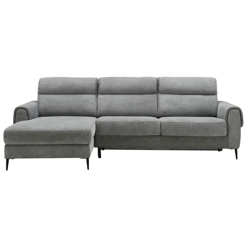 Chaise longue con cama ELIA izquierda 4 plazas gris - Sofás sillones puffs