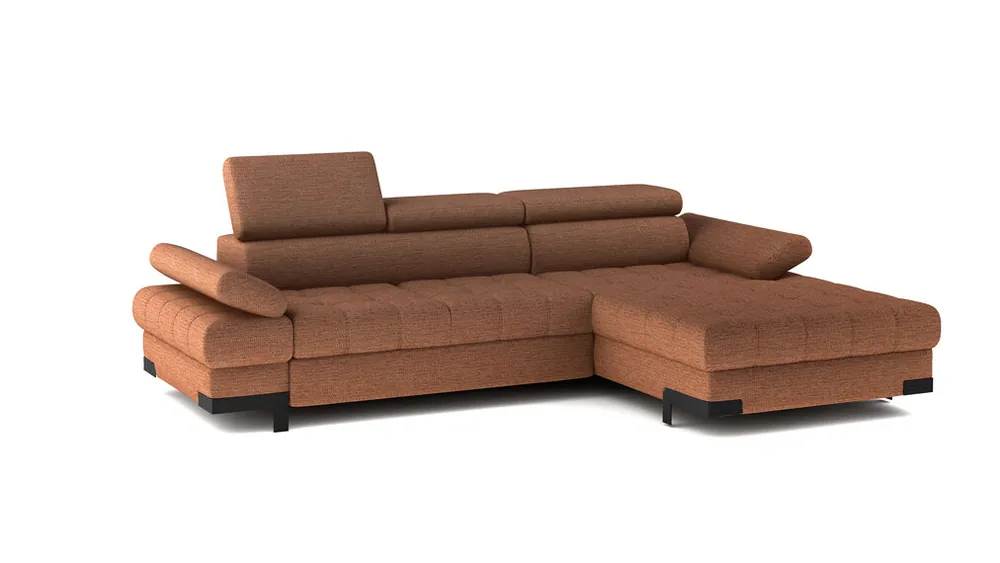 Chaise longue con cama SELVA derecha 4 plazas azul - Sofás sillones puffs