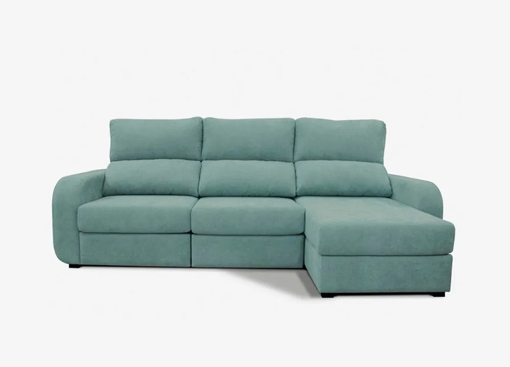 Chaise longue cama APRIL derecha 4 plazas gris - Sofás sillones puffs