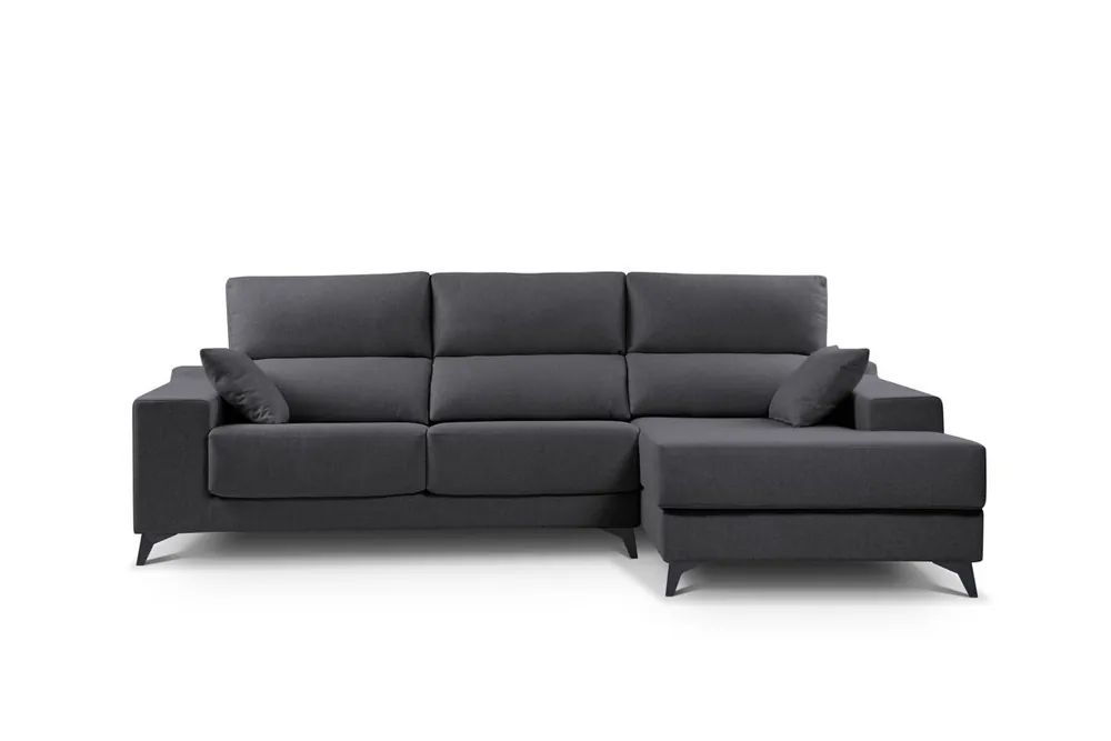 Chaise longue M con arcón NOELIA derecha 4 plazas azul claro - Sofás sillones puffs