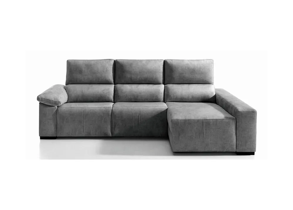 Chaise longue relax eléctrico BALTIA derecha 4 plazas gris claro - Sofás sillones puffs