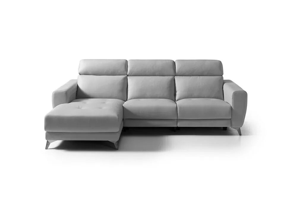 Chaise longue SALMA relax eléctrica izquierda 4 plazas gris - Sofás sillones puffs