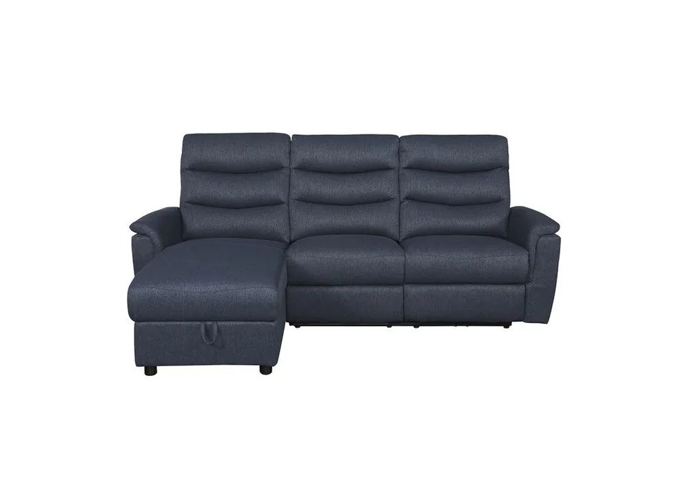 Chaise longue relax eléctrico FAMILY 3 plazas izquierdo azul - Sofás sillones puffs