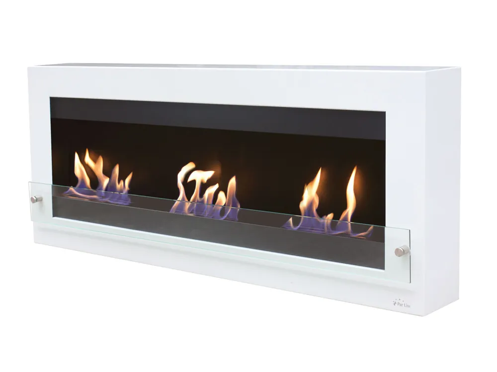 Chimenea de etanol mural extra grande en acero y cristal templado - Electrodomésticos