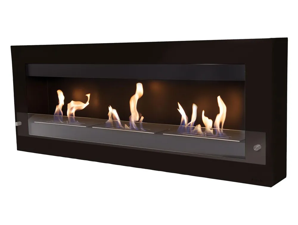 Chimenea de etanol mural extra grande en acero y cristal templado - Electrodomésticos