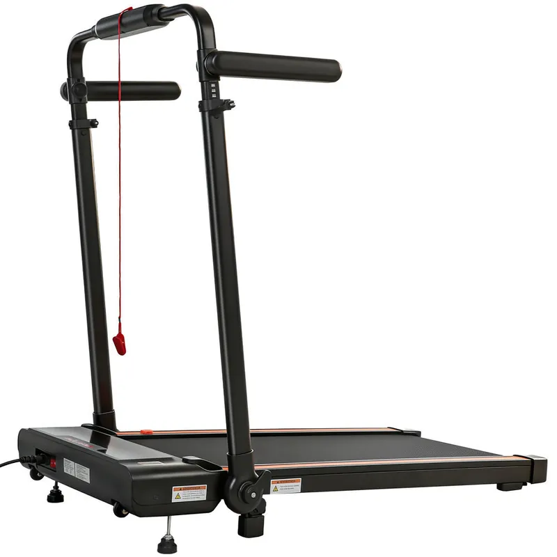SPORTNOW Cinta de Correr Plegable 2 en 1, Andar Caminadora Eléctrica 1-12 KM/H 2.5HP con Escritorio Extraíble y Manillar Ajustable en Altura, Pantalla LED y Soporte para Móvil, para Hogar y Oficina