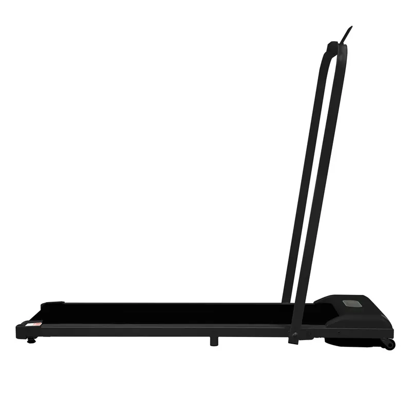 Cinta de correr 2 en 1 - velocidad 1-6 km/h, con control remoto, pantalla LED, altavoces Bluetooth, soporte para teléfono, plegable, sin montaje - Negro