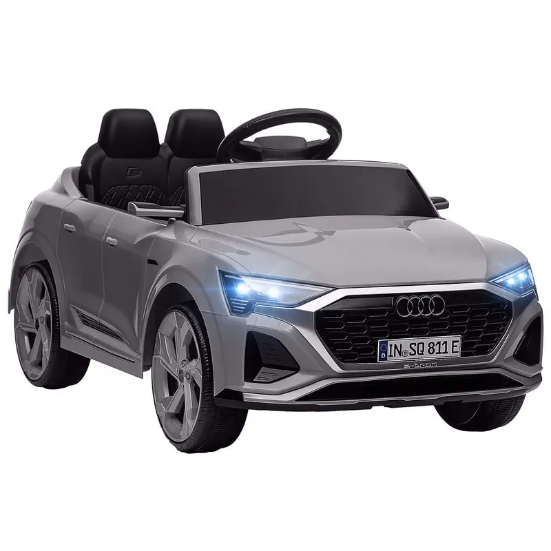 AIYAPLAY Coche Eléctrico para Niños de +3 Años Audi Q8 etron sportback Carro Eléctrico Infantil con Batería 12V Mando a Distancia Ruedas con Suspensión de Muelles Faros Bocina y Música Rojo - Electrónica