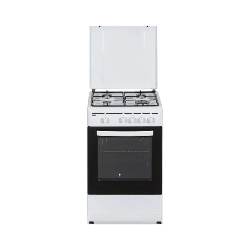 Cocina de gas con horno Svan SKKG4500TM 4 zonas 55L con tapa blanco 50 cm - Electrodomésticos