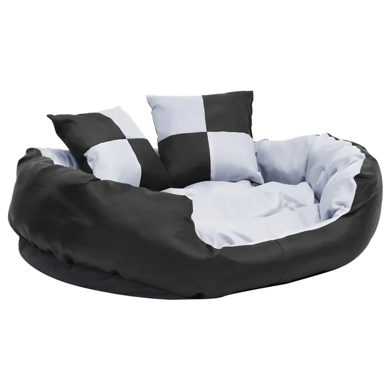 vidaXL Cojín para perro reversible y lavable gris y negro 65x50x20 cm - Jardín
