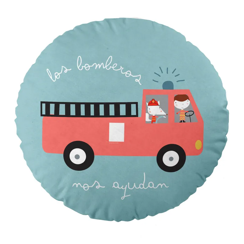 COJIN REDONDO CON RELLENO TRANSPORTESA 40 CM DIAMETRO - Bebé